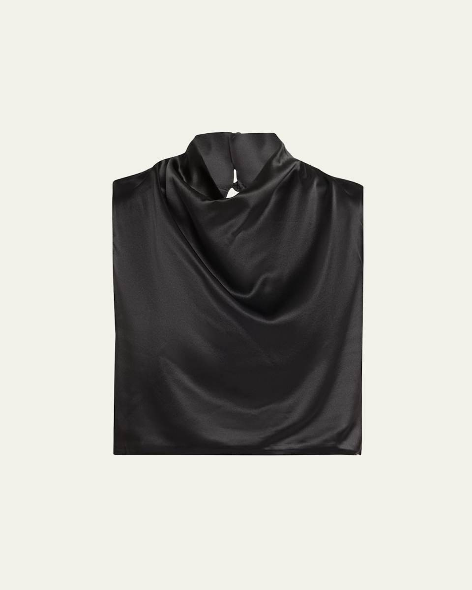 Silk Cowl-Neck Top